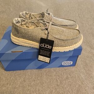 Hey Dude Wally Linen-Style Slip-On Shoes in Light Gray